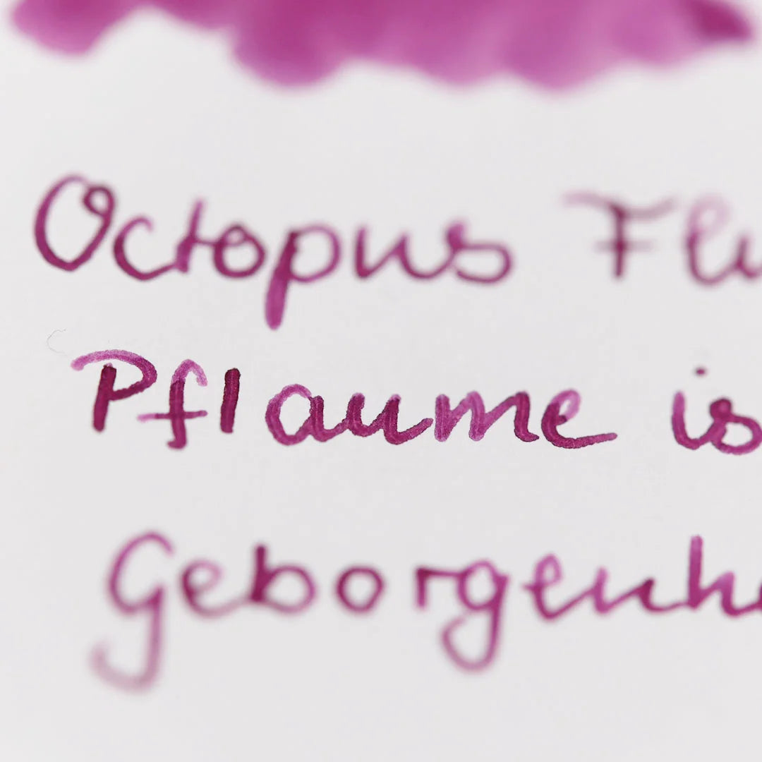Octopus Fluids Fountain Pen Ink - 30 ml Bottle - Pflaume Plum Purple - Made in Germany writing sample