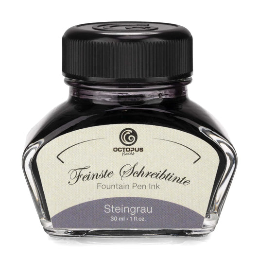 Octopus Fluids Fountain Pen Ink - 30 ml Bottle - Steingrau Stone Gray - Made in Germany