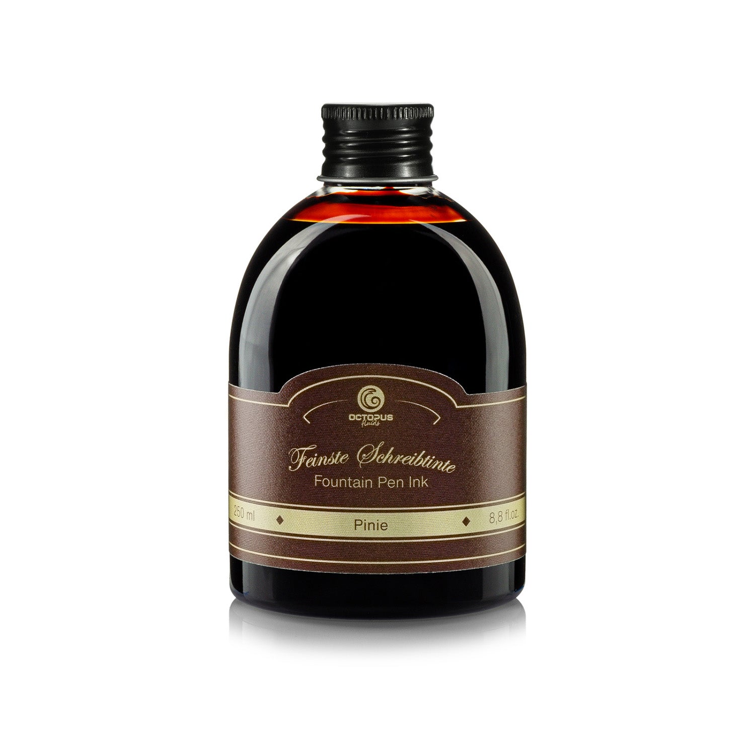 Octopus Fluids Fountain Pen Ink - 250 ml Bottle - Pinie Pine Brown - Made in Germany