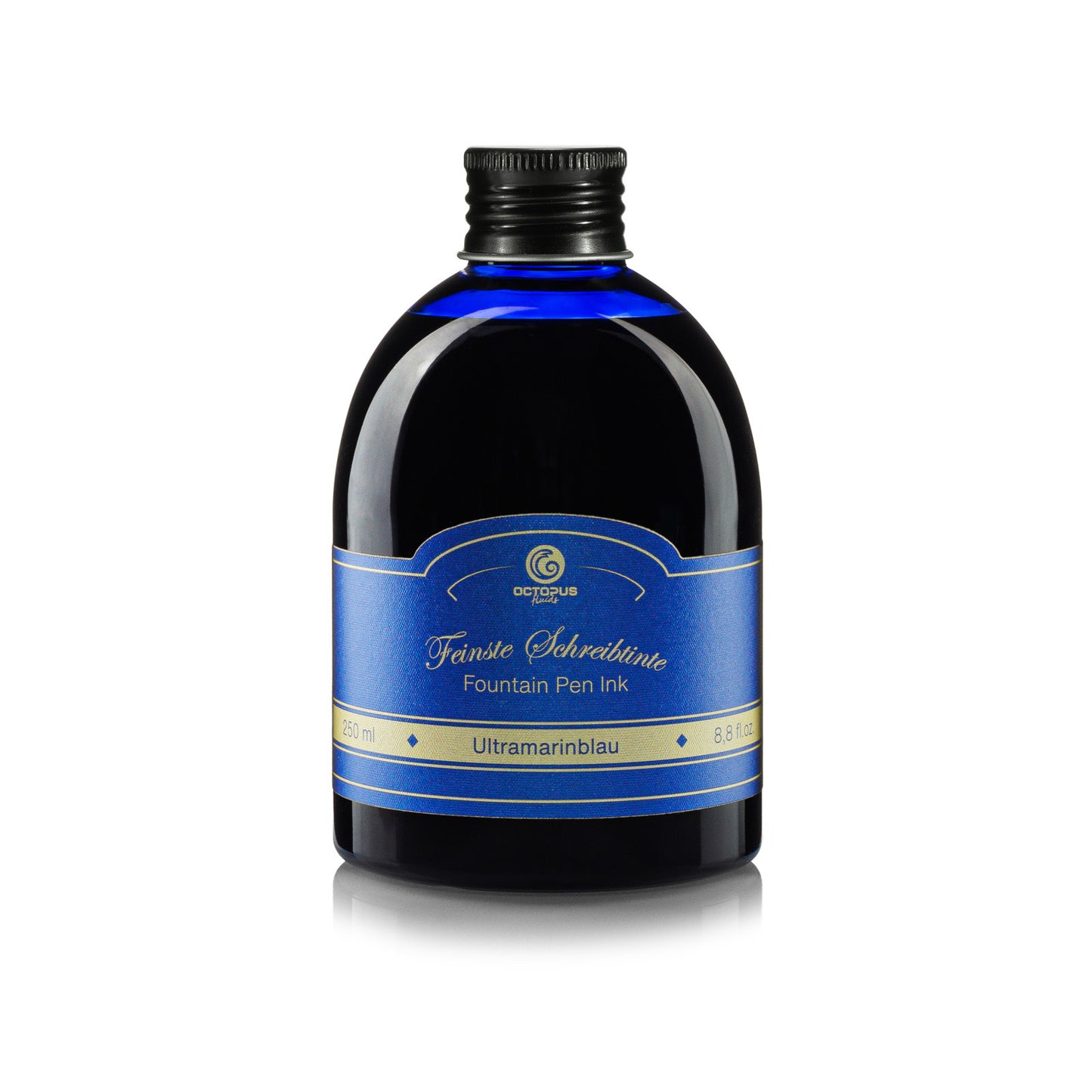 Octopus Fluids Fountain Pen Ink - 250 ml Bottle - Ultramarinblau Ultramarine Blue - Made in Germany