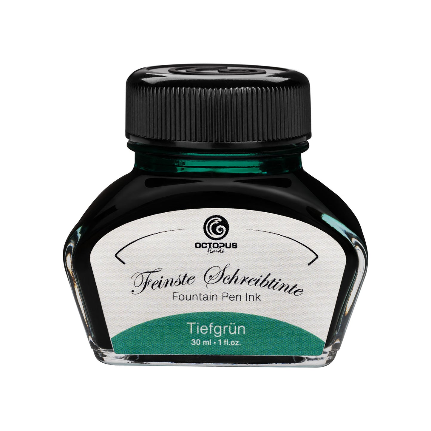 Octopus Fluids Fountain Pen Ink - 30 ml Bottle - Tiefgrün Deep Green - Made in Germany 
