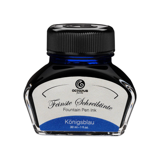 Octopus Fluids Fountain Pen Ink - 30 ml Bottle - Königsblau Royal Blue Erasable - Made in Germany