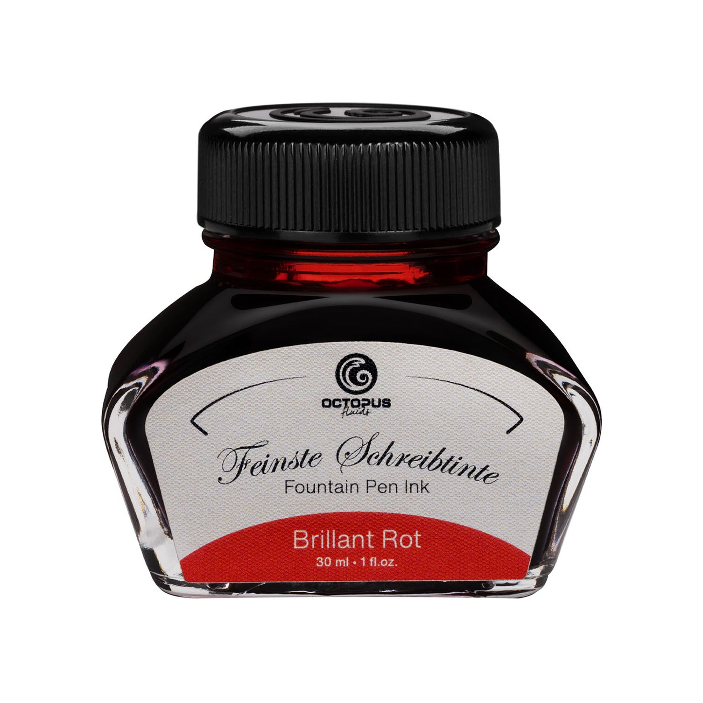 Octopus Fluids Fountain Pen Ink - 30 ml Bottle - Brilliant Rot Red - Made in Germany