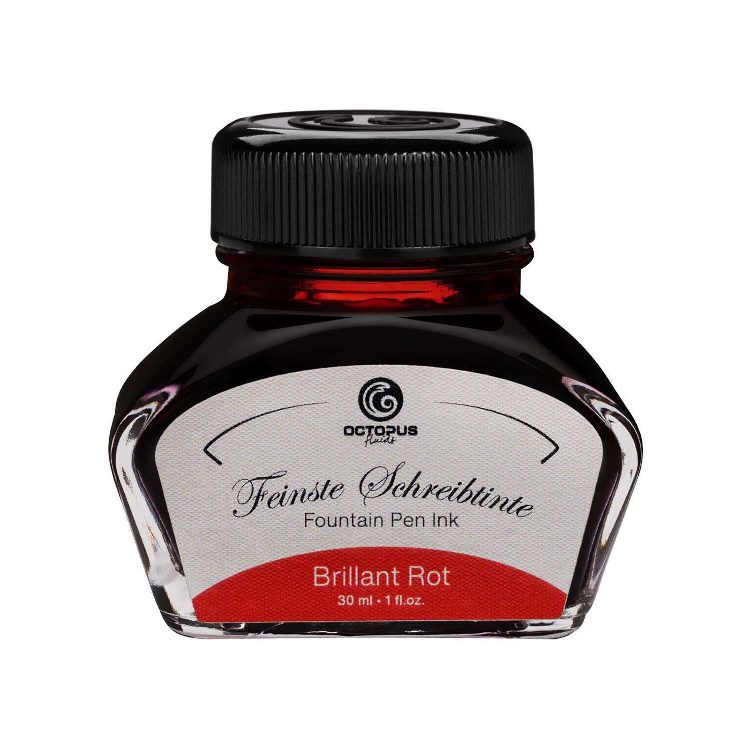 Octopus Fluids Fountain Pen Ink - 30 ml Bottle - Brilliant Rot Red - Made in Germany