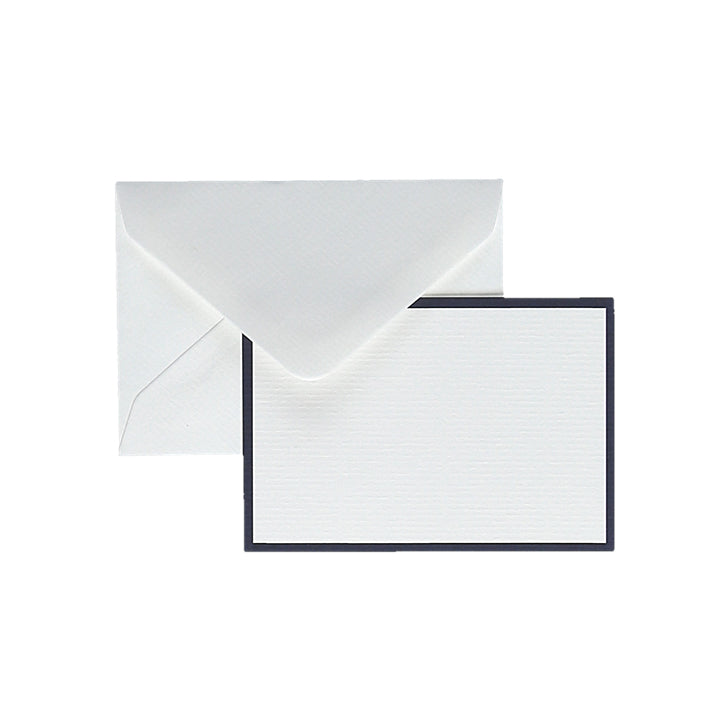 Original Crown Mill Bi-Color Small Note Card Letter Set - White Navy Blue
