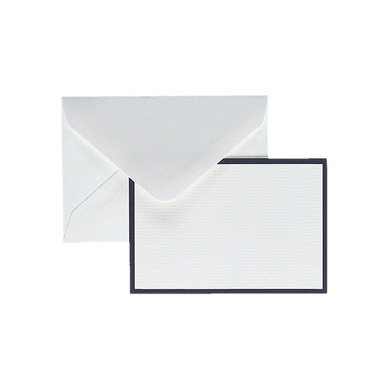 Original Crown Mill Bi-Color Small Note Card Letter Set - White Navy Blue