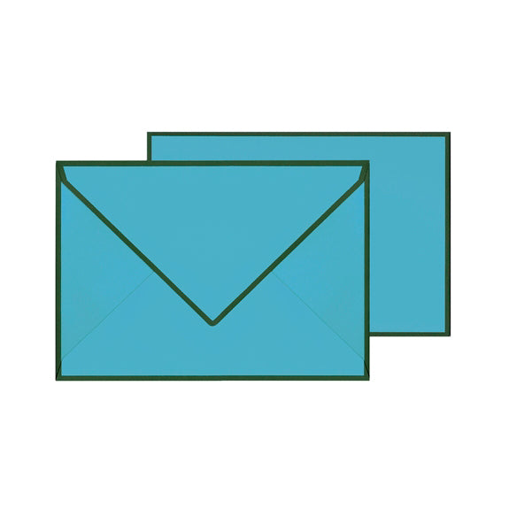 Original Crown Mill Color Edge 4 x 6 Note Card and Envelope Box arctic dark green