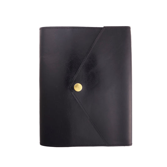 PAP Mia Italian Leather Notebook Cover A5 - Black - Made in Sweden