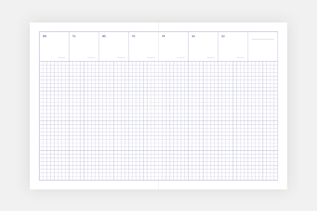 Grid Undated Planner - Fountain Pen Friendly Planner - Weekly