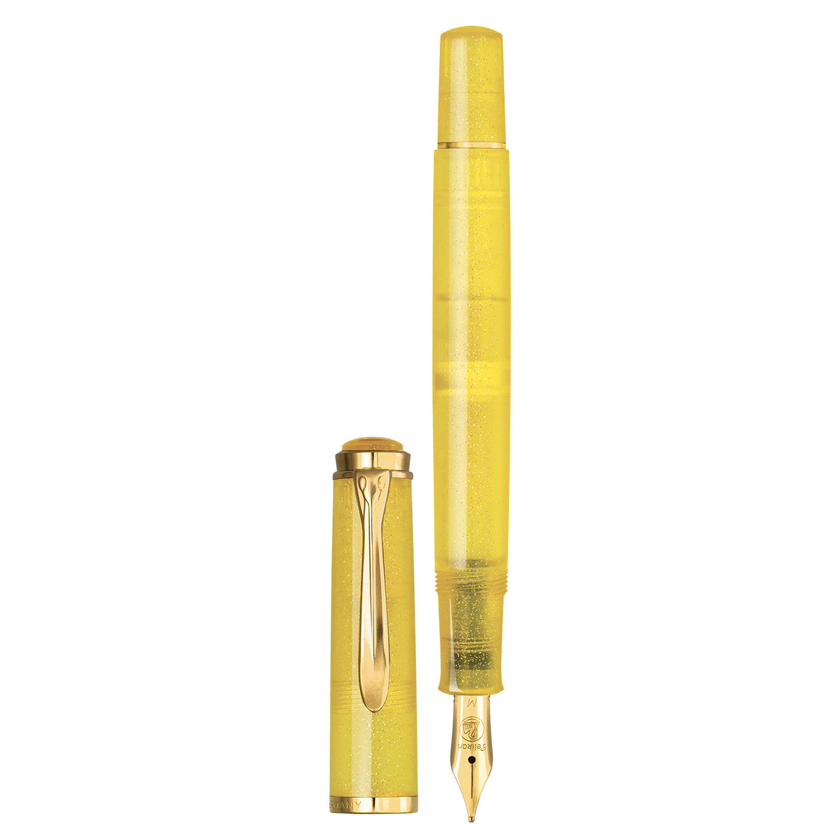 Pelikan Classic M200 Fountain Pen - Pyrite - Special Edition  - Made In Germany uncapped with cap