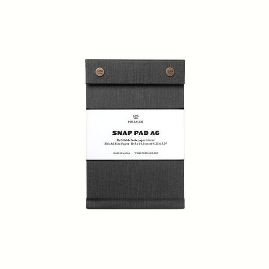 Postalco Snap Pad Notepad A6 - Faded Black - Fountain Pen Friendly - Made in Japan
