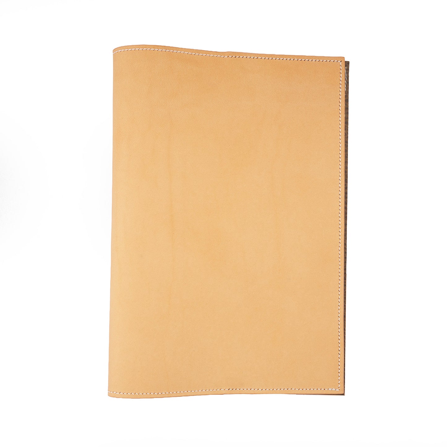 The Paper Mind Notebook Cover - A5 - Hand-Stitched Buttero Leather - Natural against white