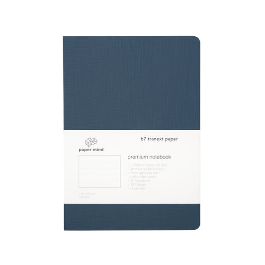 The Paper Mind B7 Tranext Paper Notebook A5 Front Ruled Blue Pre Order fountain pen friendly made in Japan