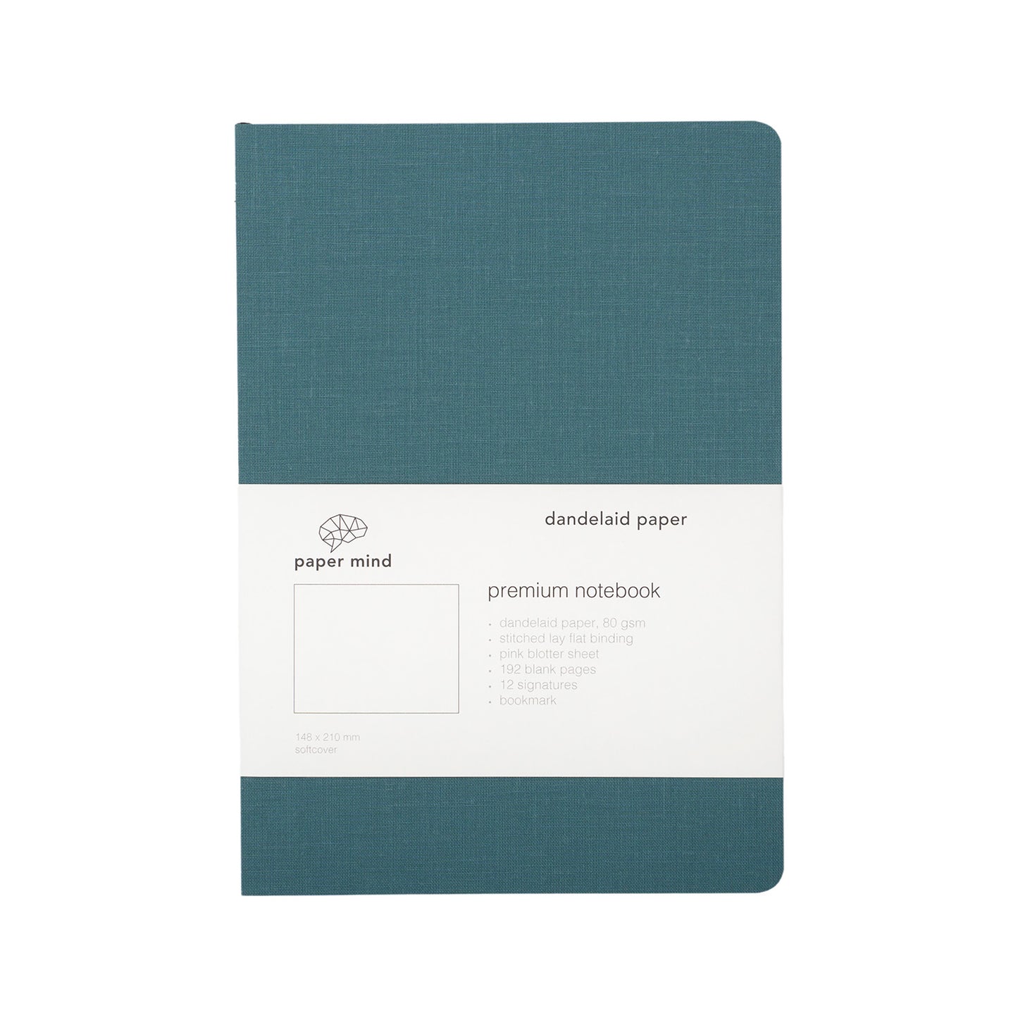 The Paper Mind Dandelaid A5 Notebook Peacock Blue front pre order Fountain Pen Friendly Notebook Made in Japan