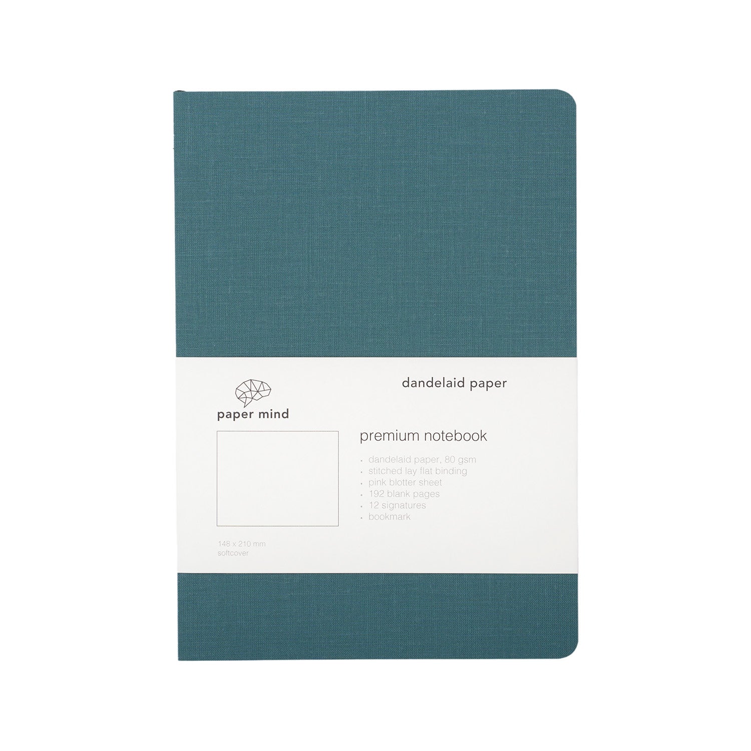 The Paper Mind Dandelaid A5 Notebook Peacock Blue front pre order Fountain Pen Friendly Notebook Made in Japan