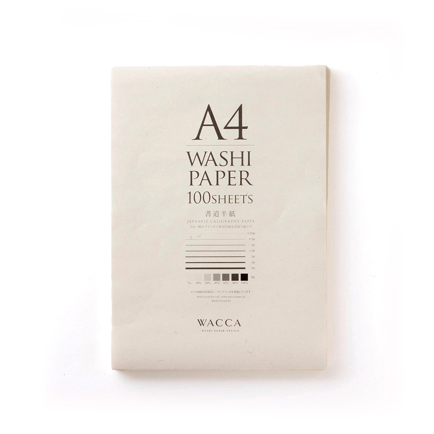Wacca Washi Calligraphy A4 100 Sheets Kinari Fountain Pen Friendly Made in Japan