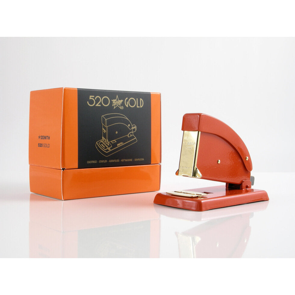 Zenith 520/E Gold Stapler Red with box