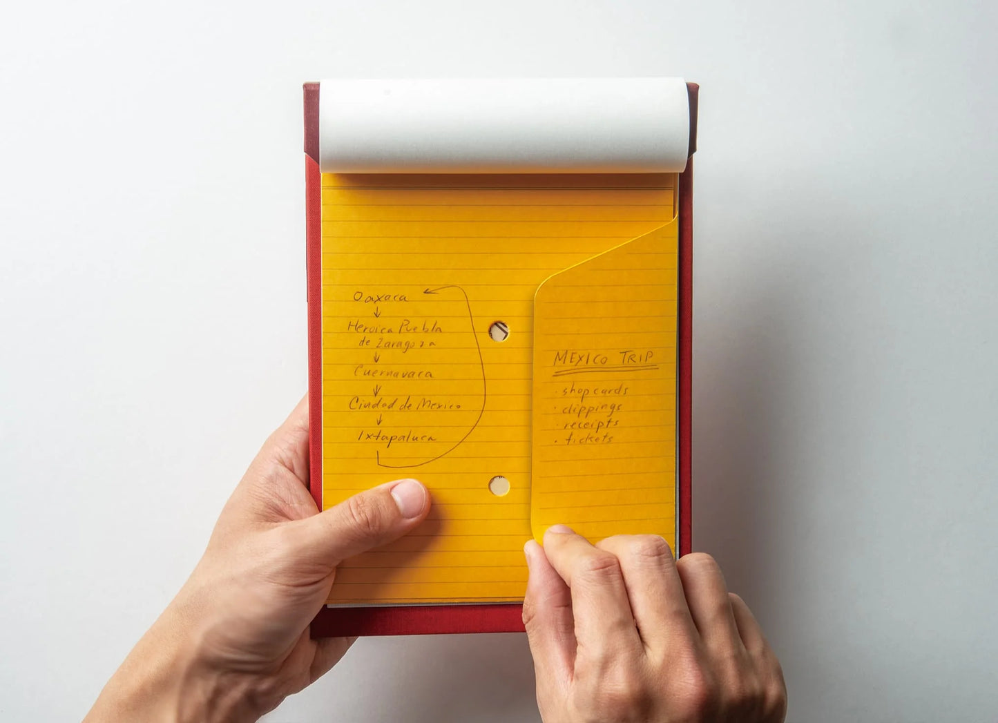 Postalco Snap Pad Memo Pad Pocket A4 and A5 - Made in Japan in use