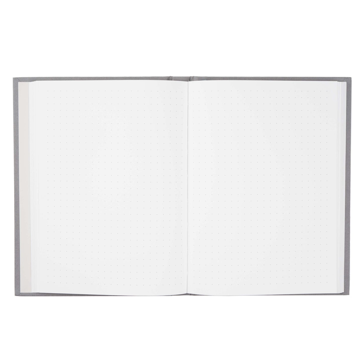blocker paper fountain pen friendly notebook open with dot grid laying flat. lay flat notebook