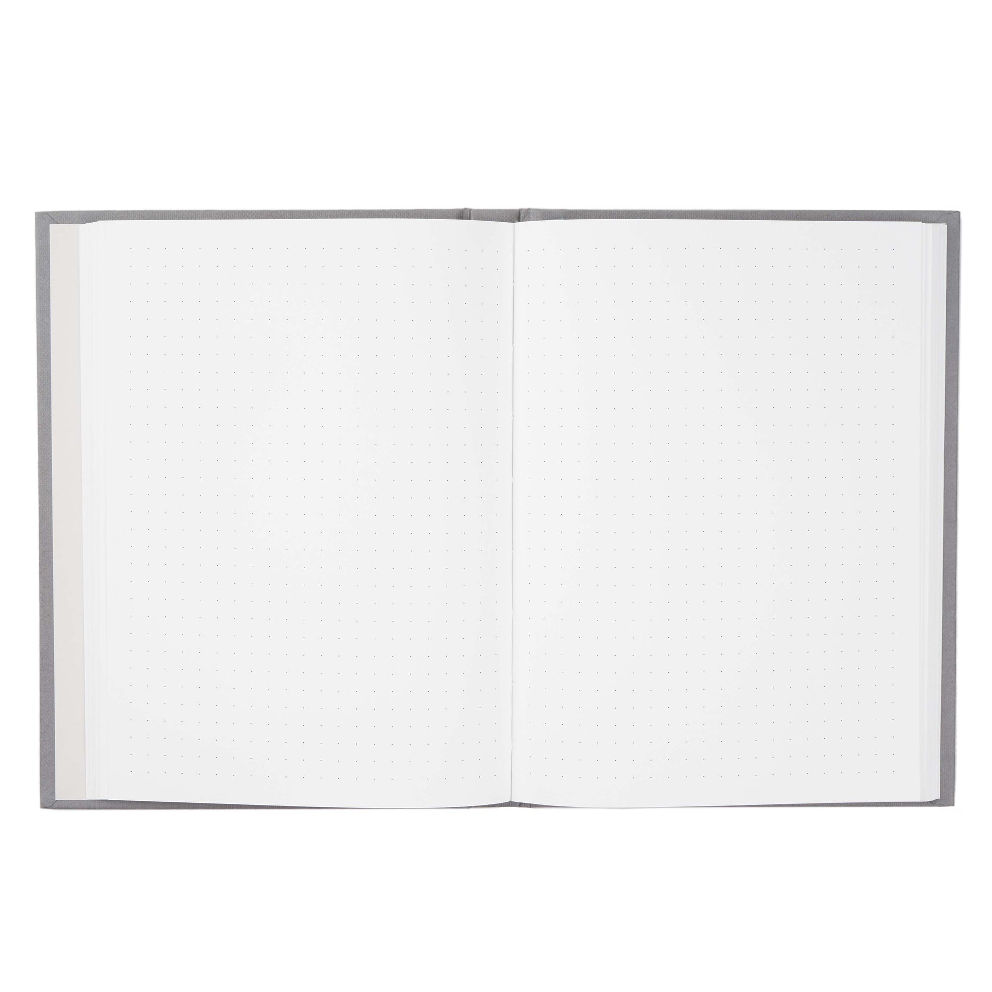 blocker paper fountain pen friendly notebook open with dot grid laying flat. lay flat notebook