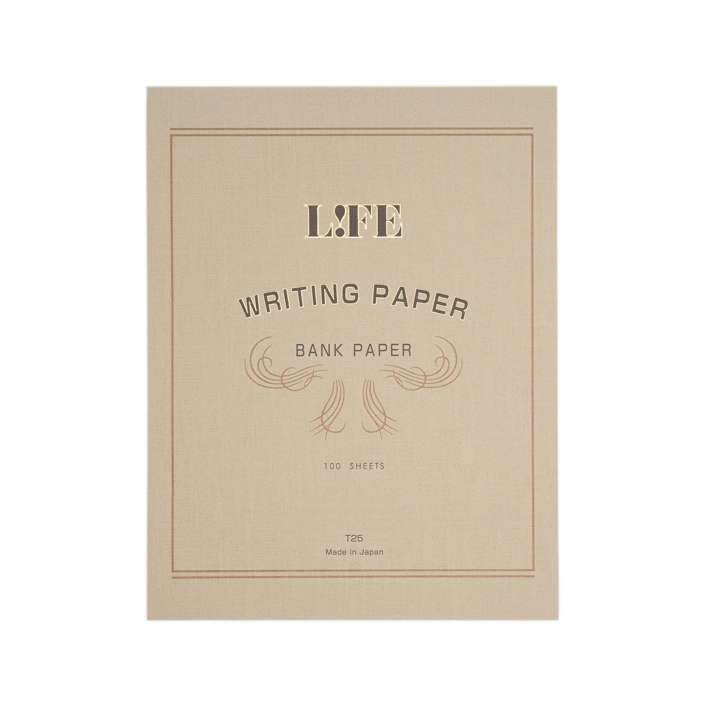 A4 size Life Bank Paper Pad Fountain Pen Friendly notepad with Taupe cover