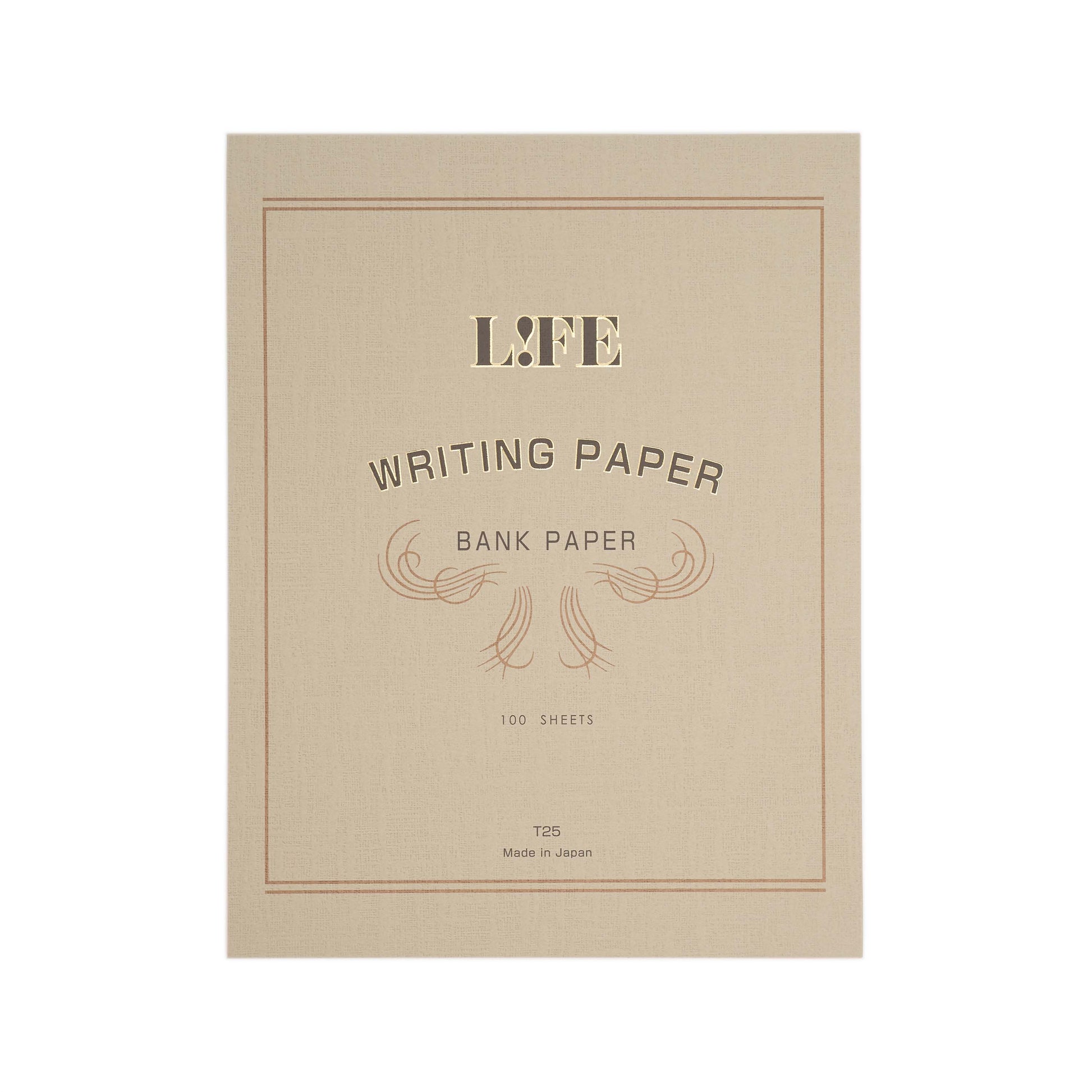 A4 size Life Bank Paper Pad Fountain Pen Friendly notepad with Taupe cover