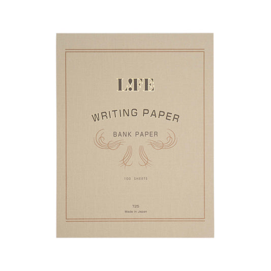 A4 size Life Bank Paper Pad Fountain Pen Friendly notepad with Taupe cover