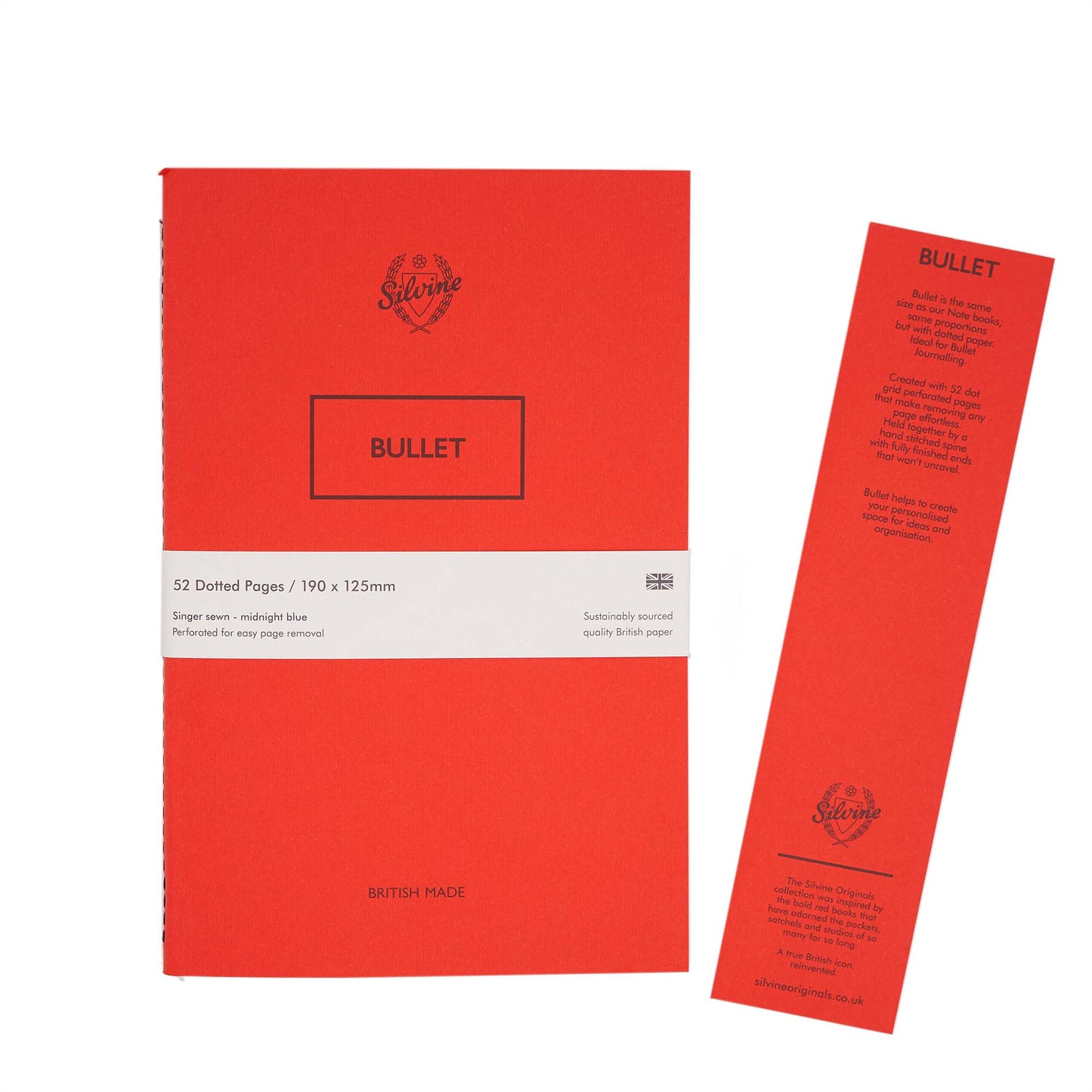 Silvine Originals Bullet Journal Notebook Memo Book Fountain Pen Friendly with bookmark
