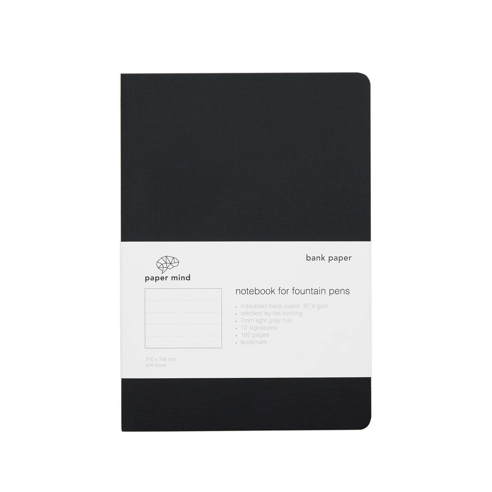 The Paper Mind Mitsubishi Bank Paper Notebook A5 Black Fountain Pen Friendly