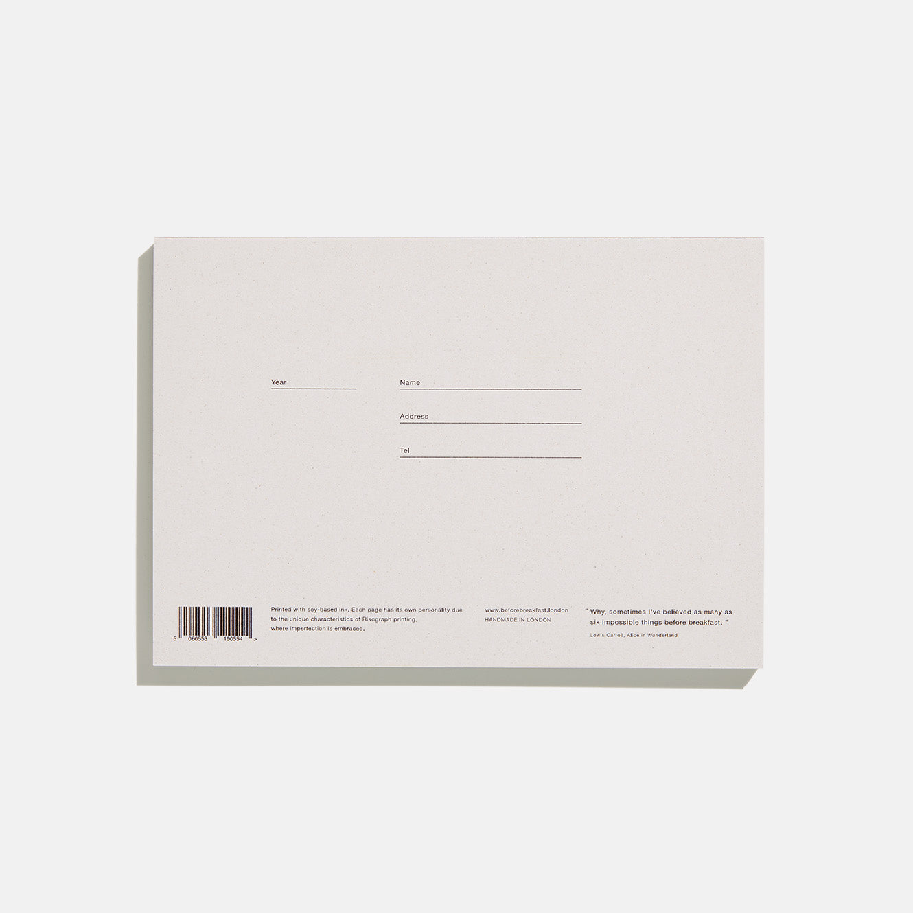 Weekly Notepad by Before Breakfast Mid Grey Back Fountain Pen Friendly