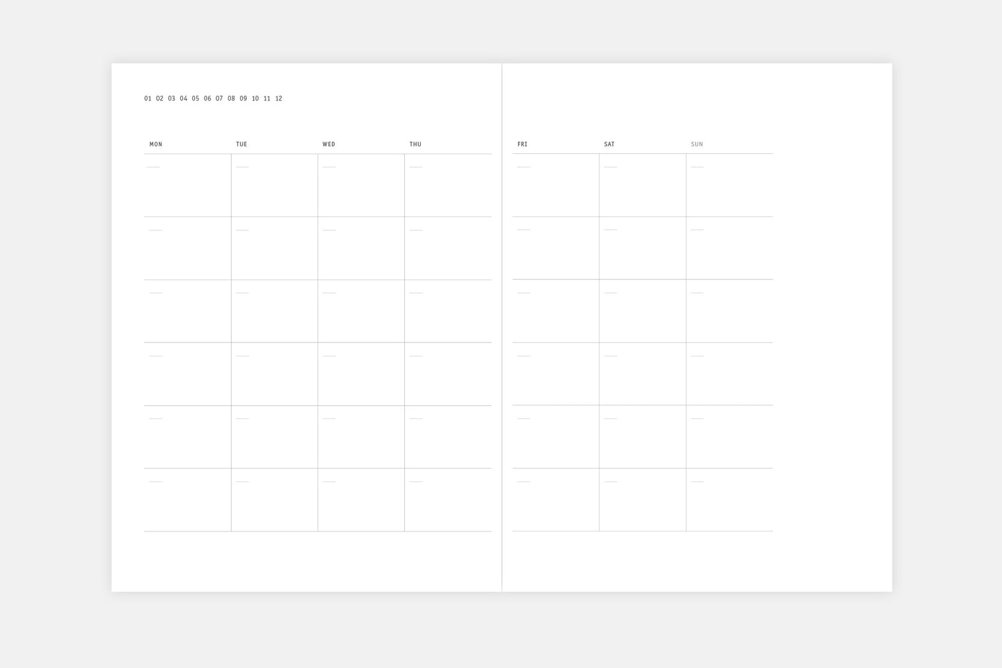 Papierniczeni Klasyk Undated Planner Fountain Pen Friendly monthly spread