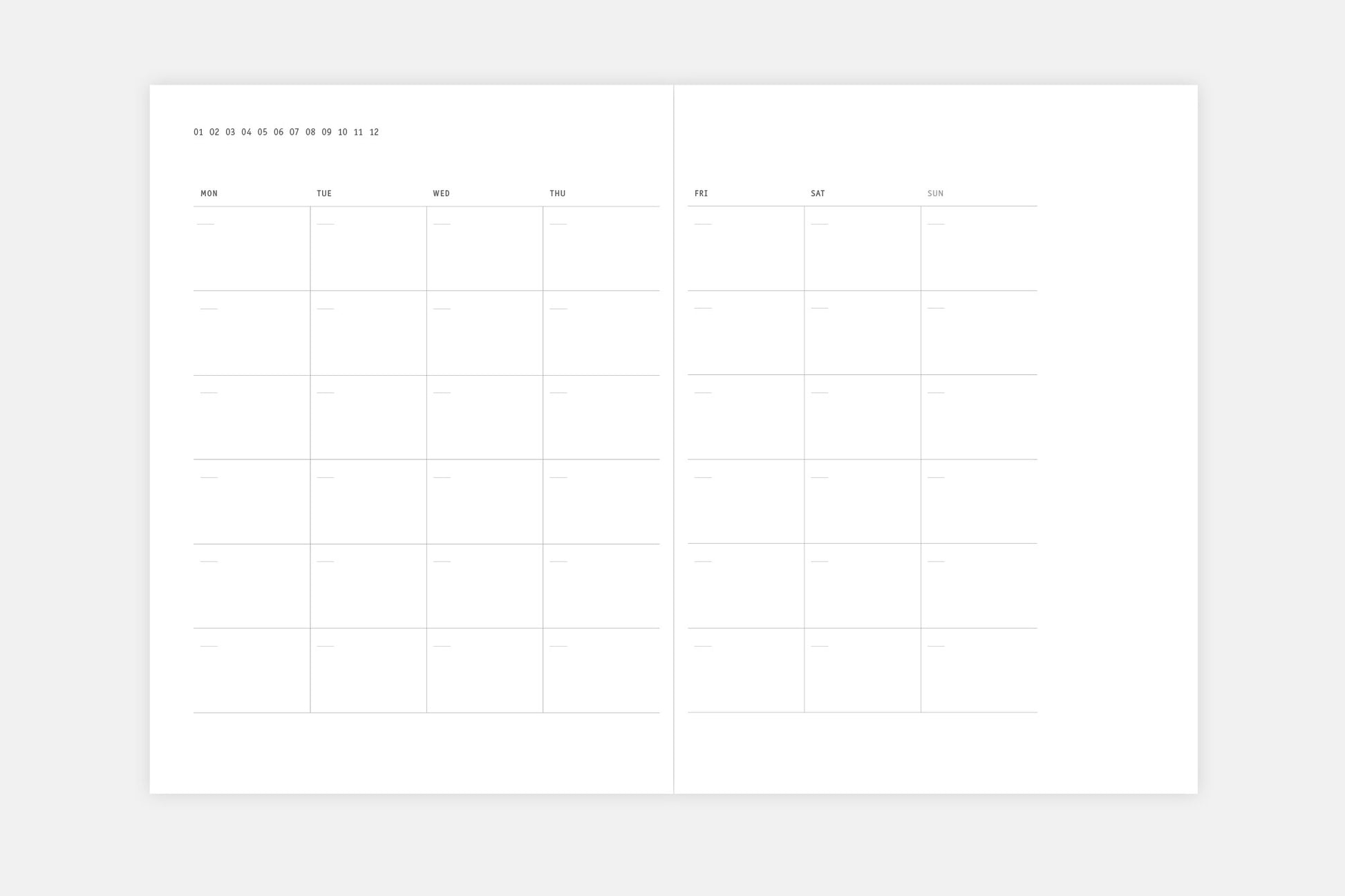 Papierniczeni Klasyk Undated Planner Fountain Pen Friendly monthly spread
