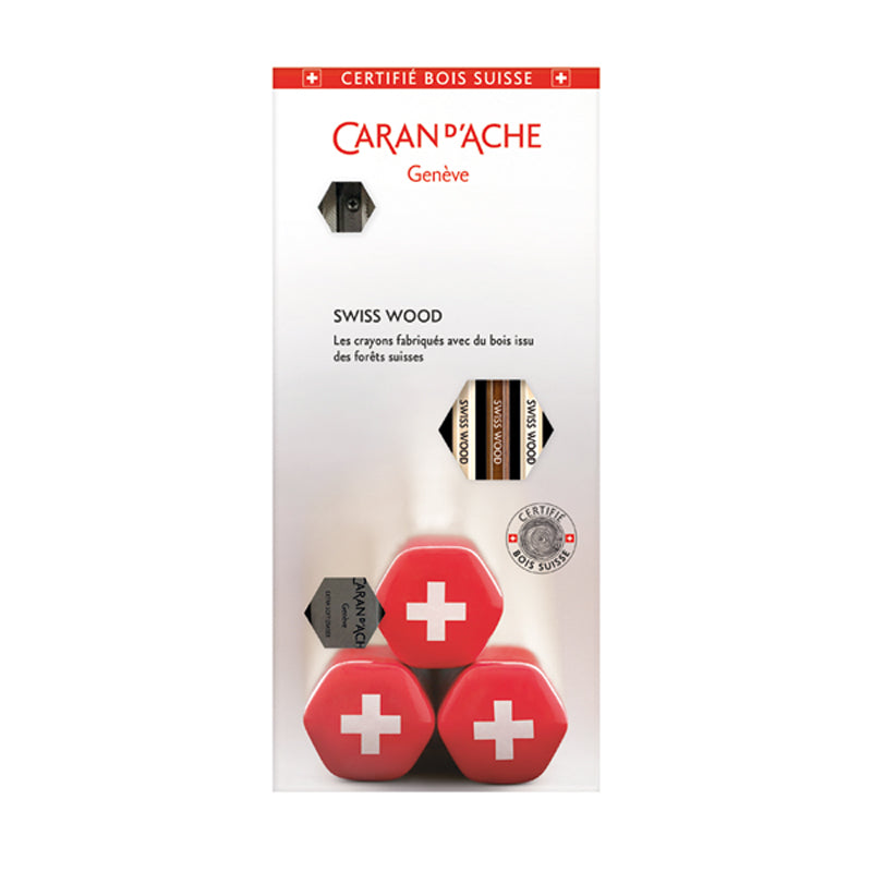 Caran D'Ache Swiss Wood Three Pencil Gift Set