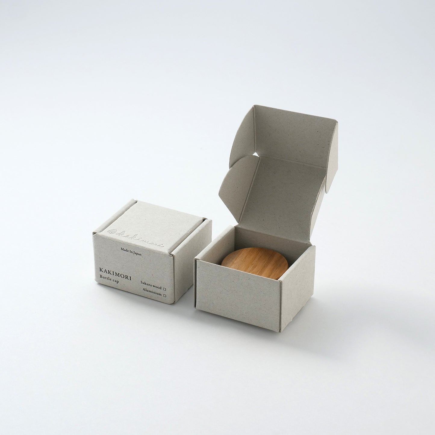 Kakimori Sakura wood bottle cap, kakimori pigment ink in box
