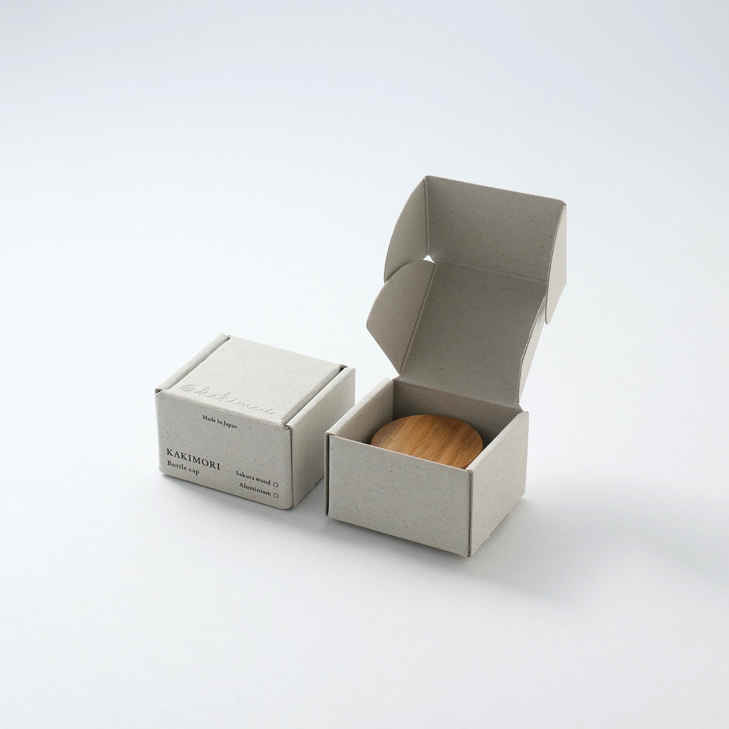 Kakimori Sakura wood bottle cap, kakimori pigment ink in box